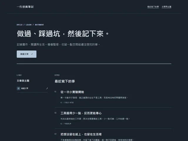 技術筆記版面預覽